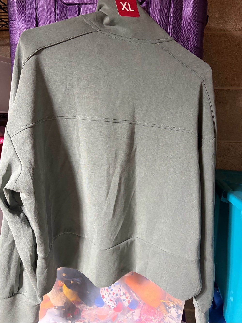Half-Zip Pullover Sweatshirt in Sage Green - Picture 4 of 4